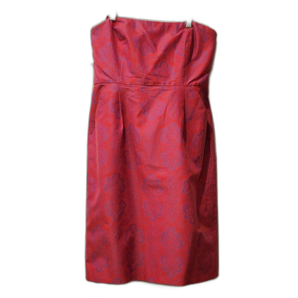 J. Crew Strapless Pink & Orchid Short Dress Size 6